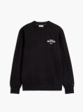 Negru Bluza De Trening Din Terry Cu Guler Rotund Si Logo 1985  Barbati