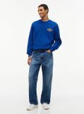 Blue Bluza De Trening Din Terry Cu Guler Rotund Si Logo 1985  Barbati