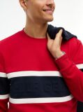 Red Colour-Blocked Intecho Knit Sweatshirt  Men