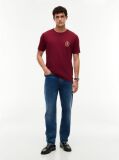 Rosu Crest T-Shirt Din Bumbac Cu Buzunar  Barbati