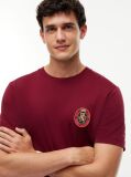 Rosu Crest T-Shirt Din Bumbac Cu Buzunar  Barbati
