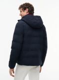 Blue Geaca Puffer Cu Gluga Si Strat Dublu  Barbati
