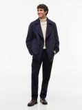 Blue New York Label Wool Blend Relaxed Peacoat  Men