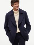 Blue New York Label Wool Blend Relaxed Peacoat  Men