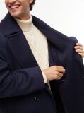 Blue New York Label Wool Blend Relaxed Peacoat  Men