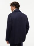 Blue New York Label Wool Blend Relaxed Peacoat  Men