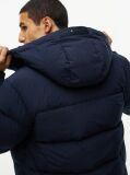 Blue Logo Patch Down Hooded Puffer Jacket  Men