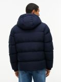 Blue Logo Patch Down Hooded Puffer Jacket  Men