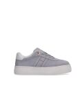 Grey Tonal Flag Trainers With Suede  Girls