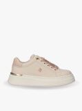 Bej Sneakers TH Monogram Cu Detalii Metalice  Fete
