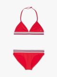 Rosu Set Bikini Triangle Cu Dungi Globale  Fete