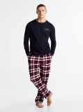 Blue Tricou Lounge Cu Maneca Lunga Cu Logo TH Original   Barbati