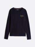 Blue Tricou Lounge Cu Maneca Lunga Cu Logo TH Original   Barbati