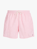 Pink Print Mid Length Swim Trunks  Men