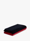 Blue Prosop De Plaja Clasic Din Velur Cu Blocuri De Culori  Unisex