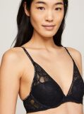 Black Premium Lace Unpadded Plunge Bra  Women