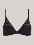Black Premium Lace Unpadded Plunge Bra  Women