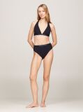 Blue Tonal Logo Fixed Triangle Bikini Top  Women