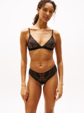Negru Sutien Triunghiular Cu Dantela Floral  Femei