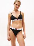 Black Heritage Waistband Logo Thong  Women
