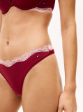 Red Lace Trim Thong  Women