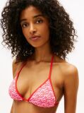 Roz Essential Top Βikini Τriunghiular Cu Gat Halter Si Imprimeu  Femei