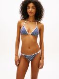 Blue Essential Top Βikini Τriunghiular Cu Gat Halter Si Imprimeu  Femei
