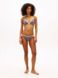 Blue Essential Top Βikini Τriunghiular Cu Gat Halter Si Imprimeu  Femei