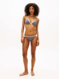 Blue Slip De Bikini Cu Snur Lateral Si Imprimeu  Femei
