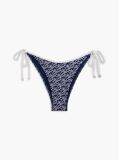 Blue Slip De Bikini Cu Snur Lateral Si Imprimeu  Femei