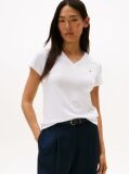 Alb Tricou Crew Neck Cu Logo Heritage  Femei