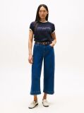 Blue Tricou Din Bumbac Organic Cu Logo  Femei
