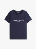 Blue Tricou Din Bumbac Organic Cu Logo  Femei