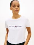 Alb Tricou Din Bumbac Organic Cu Logo  Femei