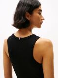 Black Ribbed Midi Bodycon Dress  Women