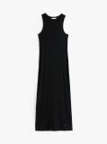 Black Ribbed Midi Bodycon Dress  Women