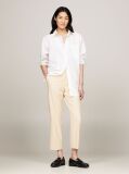 Beige Slim Fit Straight Leg Trousers  Women
