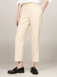 Beige Slim Fit Straight Leg Trousers  Women