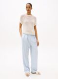 Blue Pantaloni Drepti Vopsiti Relaxed  Femei