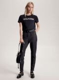 Negru Tricou Din Jersey Cu Logo Brodat  Femei