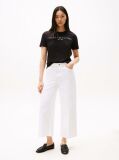 Negru Tricou Cu Logo Si Guler Rotund  Femei