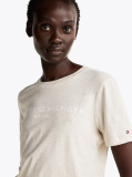 Bej Tricou Cu Logo Si Guler Rotund  Femei