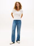 Bej Tricou Slim Fit Tricotat Cu Guler In V  Femei