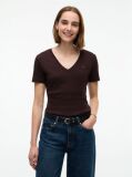 Maro Tricou Slim Fit Tricotat Cu Guler In V  Femei