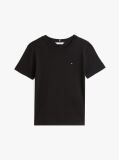 Negru Tricou Cu Nervuri Slim Fit Cu Steag Brodat  Femei