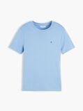 Blue Tricou Cu Nervuri Slim Fit Cu Steag Brodat  Femei
