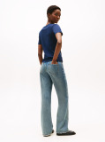 Blue Tricou Cu Nervuri Slim Fit Cu Steag Brodat  Femei
