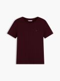 Rosu Tricou Cu Nervuri Slim Fit Cu Steag Brodat  Femei