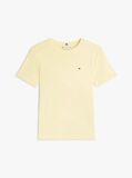 Galben Tricou Cu Nervuri Slim Fit Cu Steag Brodat  Femei