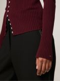 Rosu Cardigan Slim Fit Cu Nasturi   Femei